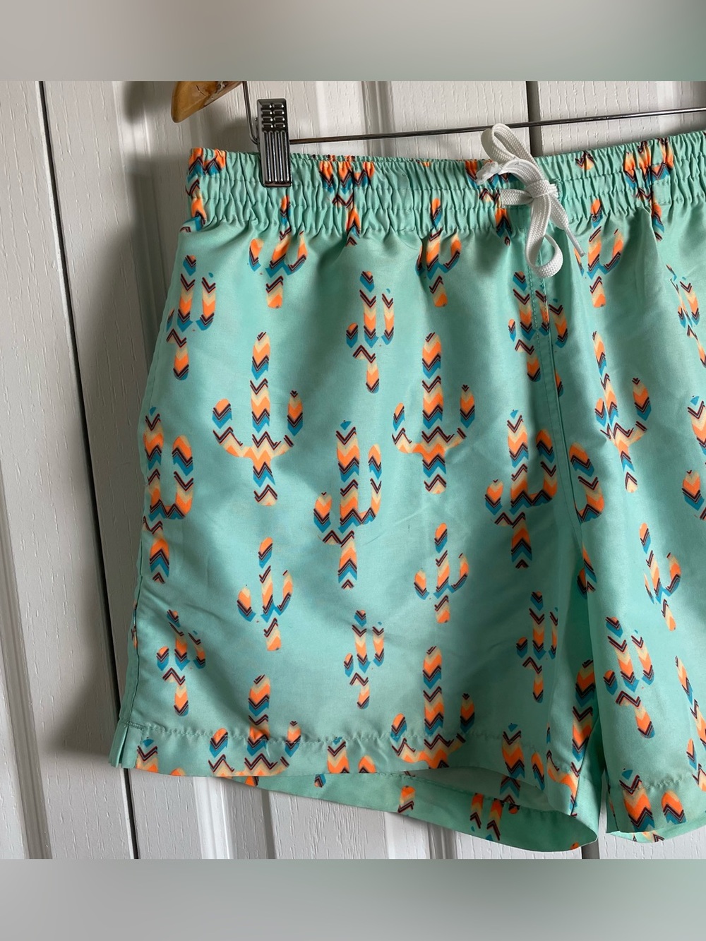 Chubbies Swim Trunks Shorts Mens XL Mint Green Cactus Print USA Drawstring Pool - Picture 2 of 15